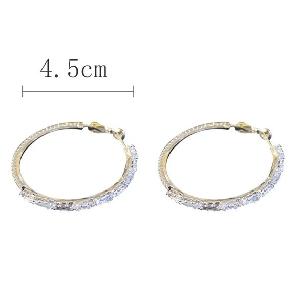HOT SELLER 925 Sterling Silver White Sapphire Hoop Earrings - Picture 6 of 8